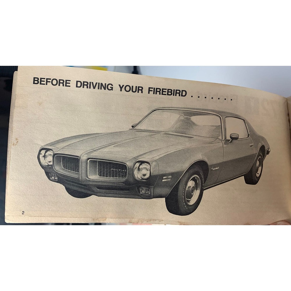 1972 Pontiac Firebird Owners Operators Manual 72 Formula Trans Am Esprit